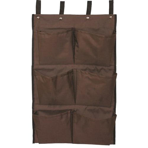 Federal Industrial Textile® Caddy Bag for Laundry Cart, 6 Pocket, 13 x 32, Brown